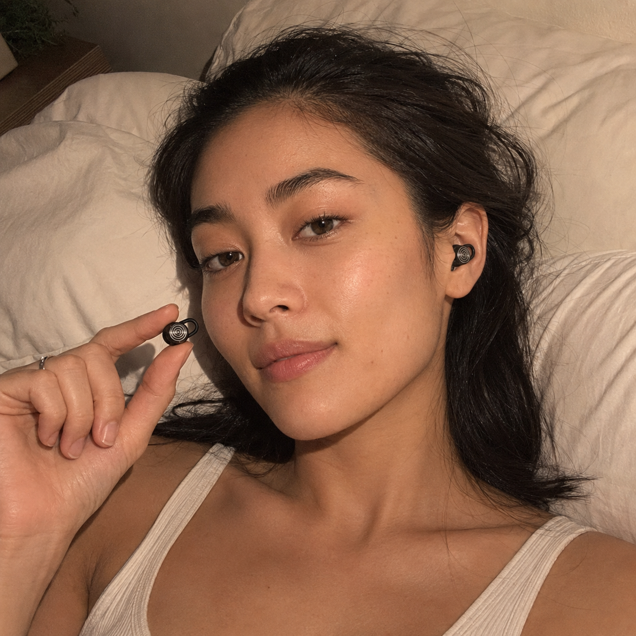 Customer resting with Driftwell earplugs